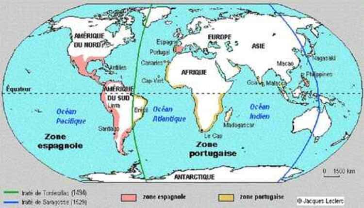 Les territoires espagnols et portugais au XVI ème siècle