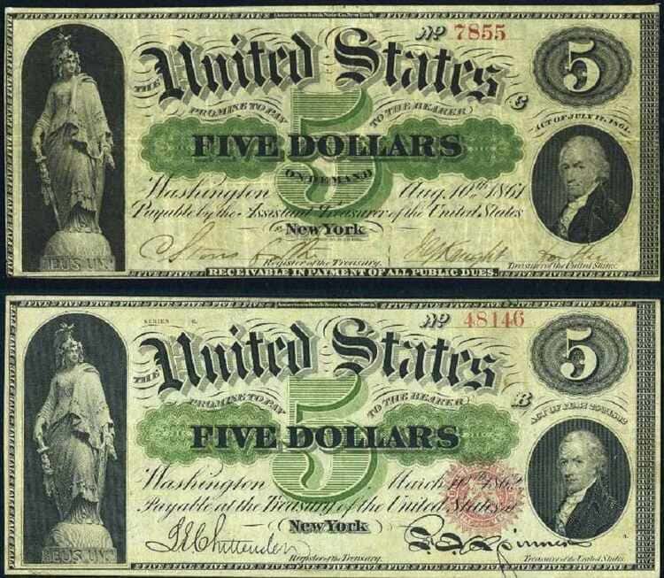 Les ressemblances entre les Demand Notes et les United States Notes
